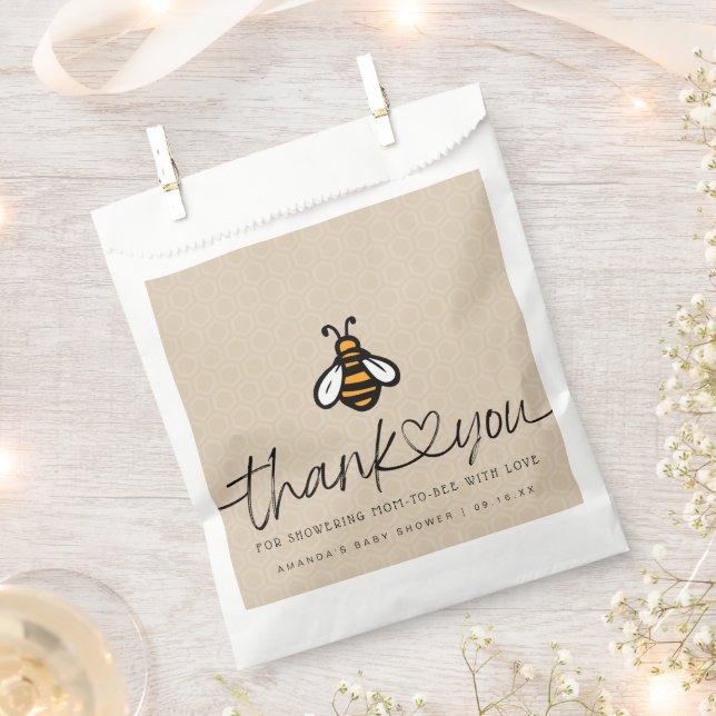 Modern Mum-To-bee Baby Shower Favour Bags (Clipped)