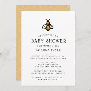 Modern Mum-to-Bee Baby Shower Invitation