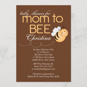 Modern Mum to Bee Baby Shower Invitation