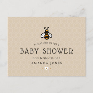 Modern Mum-To-Bee Baby Shower Invitation Postcard