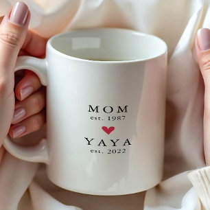 Modern Mum   Yaya Year Est. Coffee Mug