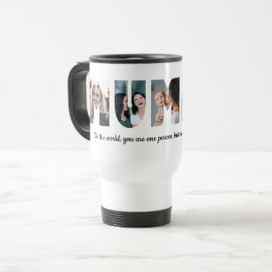 Modern MUMMY 5 Photo Collage Quote Mother's Day Travel Mug
