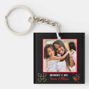 Modern Mummy and Me Black Photo Key Ring