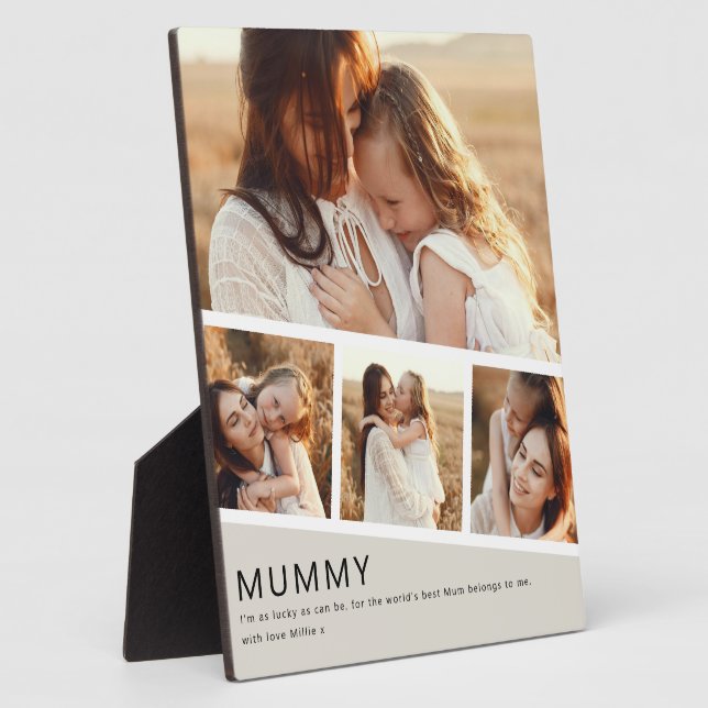 Modern Mummy Photo Strip Collage Plaque (Side)