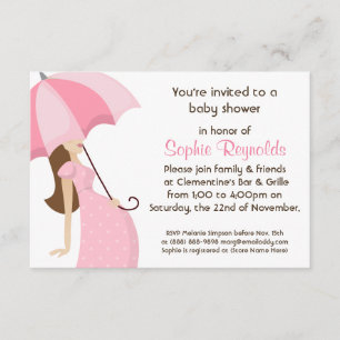 Modern Mummy Pink Baby Shower - Girl Invitation