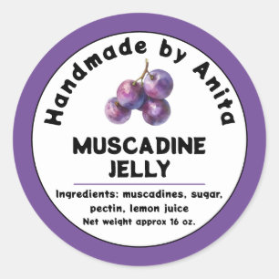Modern Muscadine Jam or Jelly Canning Jar Label