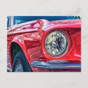 modern muscle car postcard
