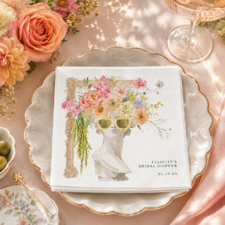 Modern Muse Floral Bridal Shower Napkin