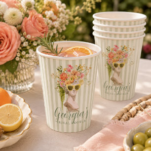 Modern Muse Floral Bridal Shower Paper Cups