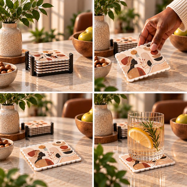 Modern Muse Paper Coasters | Artisan Abstract (Creator Uploaded)