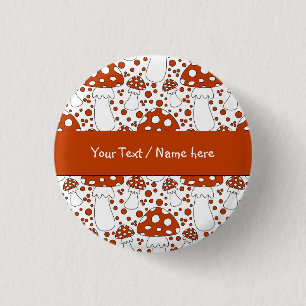 Modern mushroom design 3 cm round badge