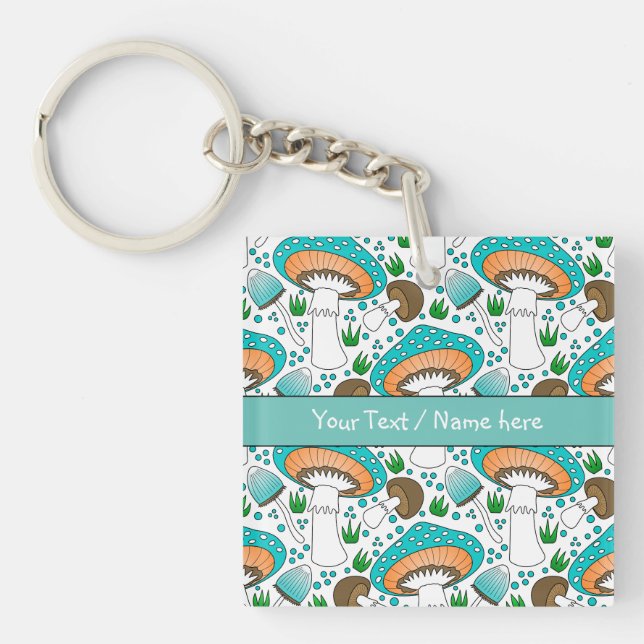 Modern mushroom design key ring (Front)