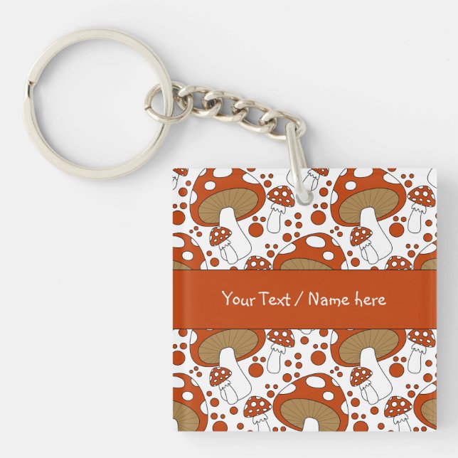 Modern mushroom design key ring (Front)