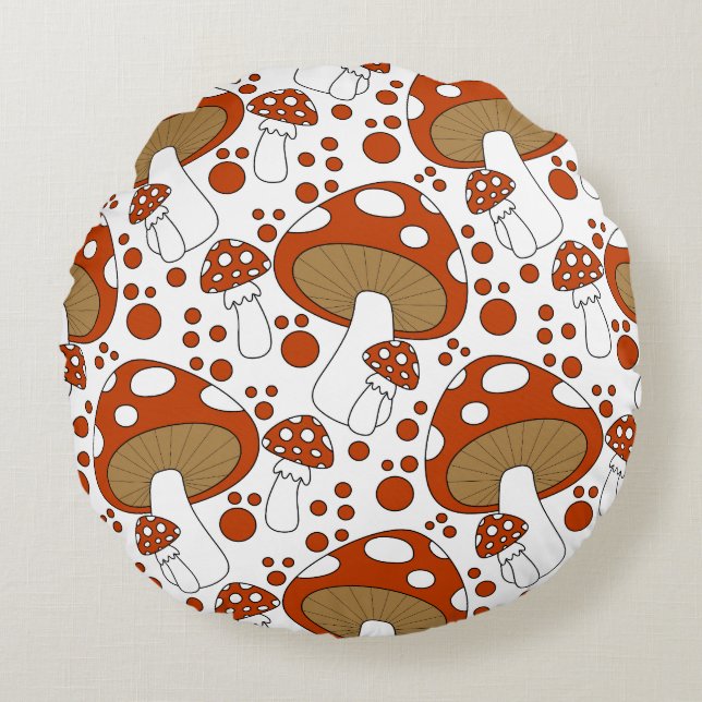 Modern mushroom design round cushion (Front)