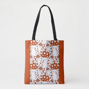 Modern mushroom design tote bag