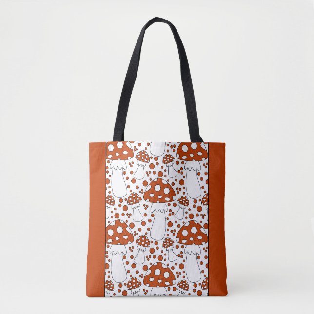 Modern mushroom design tote bag (Front)