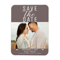 Modern Mushroom Taupe Save the Date Wedding Photo