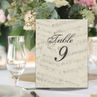 Modern  Music notes Music Wedding table numbers