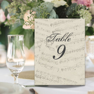 Modern  Music notes Music Wedding table numbers Postcard