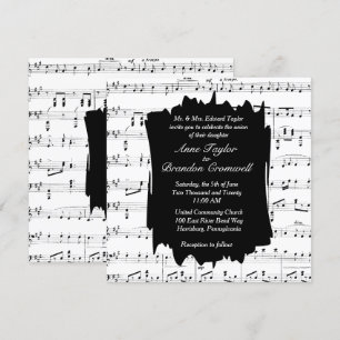 Modern Music Theme Wedding Invitation