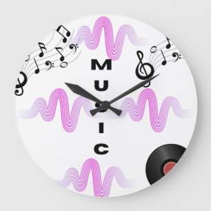 Modern Music Wall Clock   Sound Wave Design 