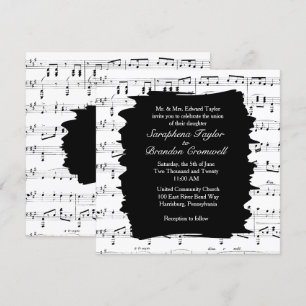 Modern Music Wedding Invitation