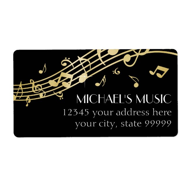 Modern Musical Business Branding Gold Music Notes (Front)