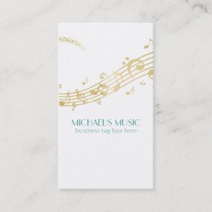 Modern Musical Business Branding Gold Music Notes Card