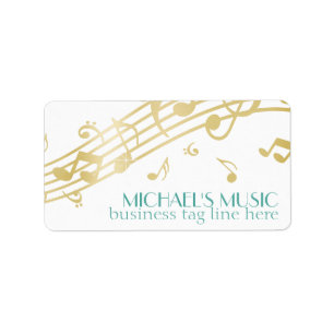 Modern Musical Business Branding Gold Music Notes Label