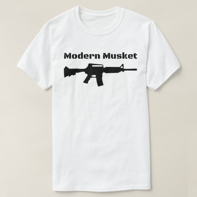 Modern Musket AR15 M16 M4 Black Rifle Molon Labe T-Shirt (Design Front)