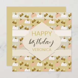 Modern Mustard Blush Artistic Pumpkins Card