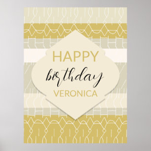 Modern Mustard Blush Tones With Geometric Pattern Poster