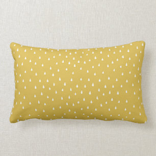 Modern mustard raindrop teardrop patterned cushion