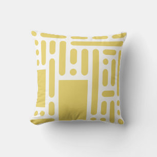Modern Mustard Yellow Abstract Geometric Throw Pil Cushion