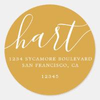 Modern Mustard Yellow Family Return Address