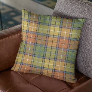 Modern Muted Fall Colours Plaid Cushion