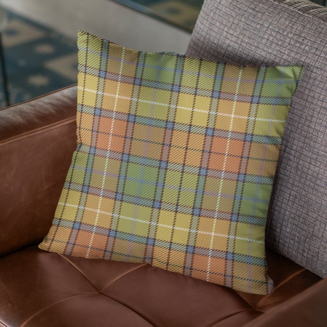 Modern Muted Fall Colours Plaid Cushion (Creator Uploaded)