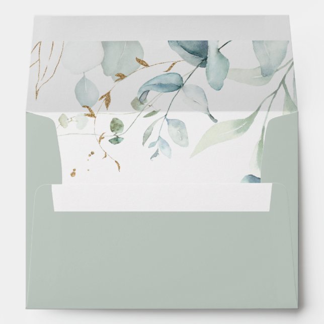 Modern Muted Heather Purple Abstract Envelope (Back (Bottom))