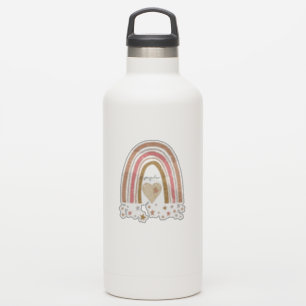 Modern Muted Pink Rainbow Blush Gold Glitter Star