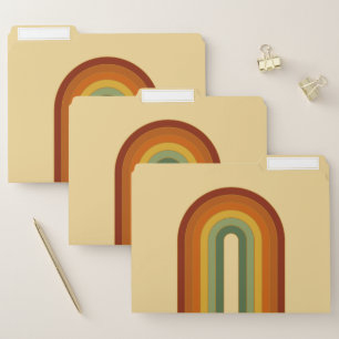 Modern Muted Retro Seventies Rainbow File Folder