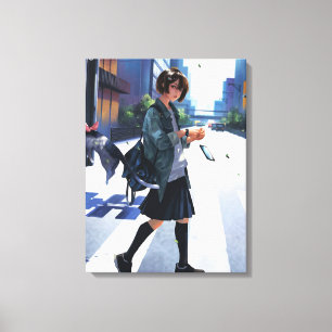 Modern Muted Sage Green Geometric Abstract Wall Ar Canvas Print