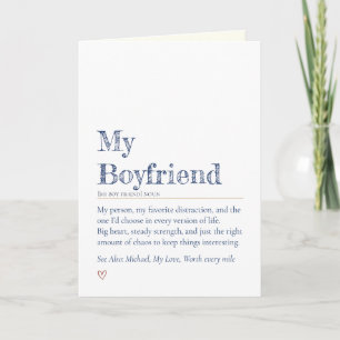 Modern My Boyfriend Definition Encouragement Card