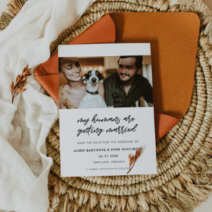Modern My humans are getting married photo Save The Date