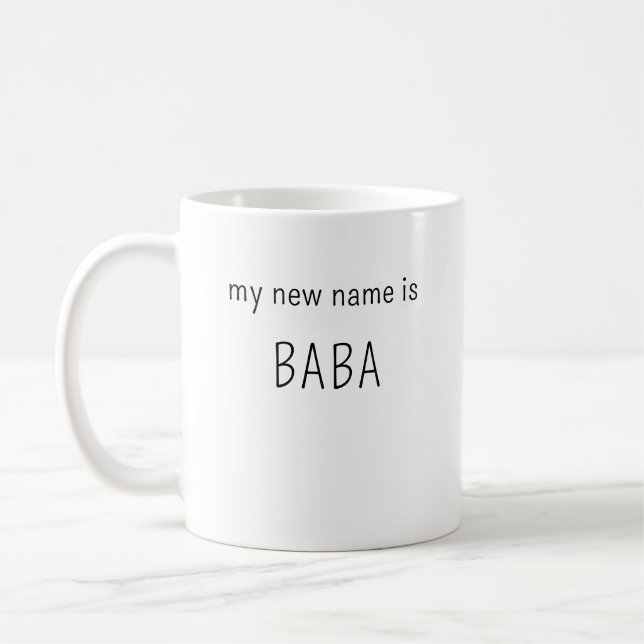 Modern My new name is BaBa papa mummy daddy gifts Coffee Mug (Left)