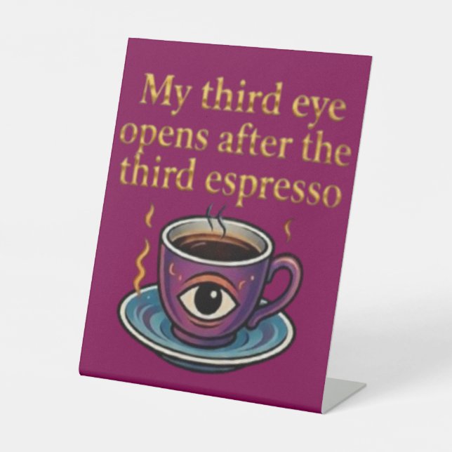 Modern Mystic Coffee Art My third eye collection Pedestal Sign (Front)