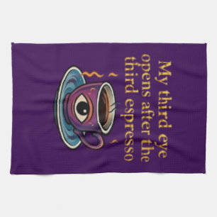 Modern Mystic Coffee Art My third eye collection Tea Towel