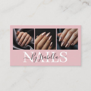 Modern Nail Artist Photo Typography Business Card