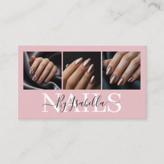 Modern Nail Artist Photo Typography Business Card
