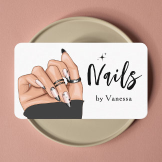 Modern Nail Artist Salon Qr Code Business Card