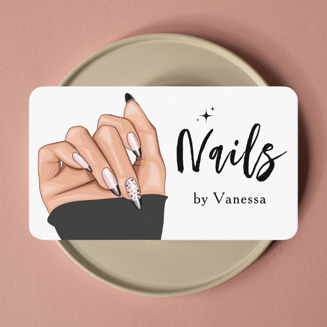 Modern Nail Artist Salon Qr Code Business Card (Creator Uploaded)